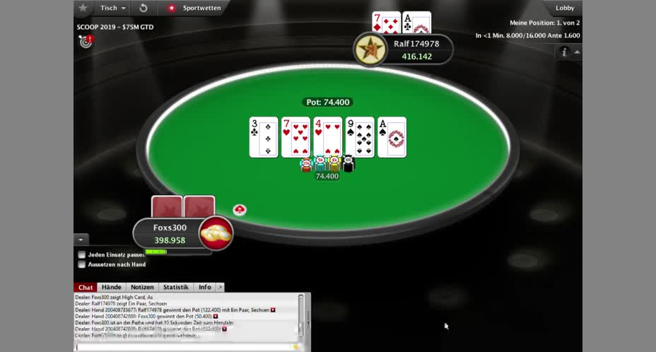 Mein 3. Turniersieg bei Pokerstars